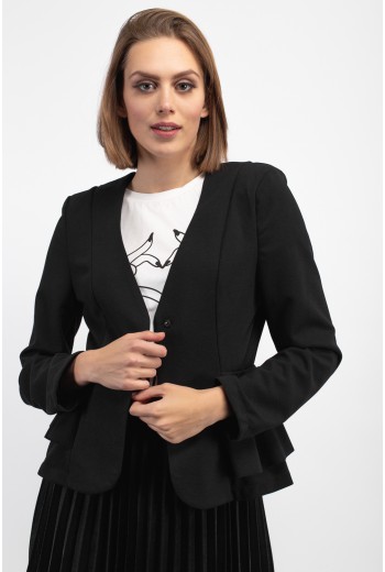 Black blazer with layered hem